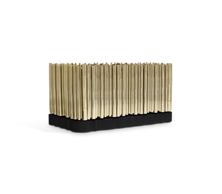 Symphony Tubular Gold Plated Modern Luxury Nightstand