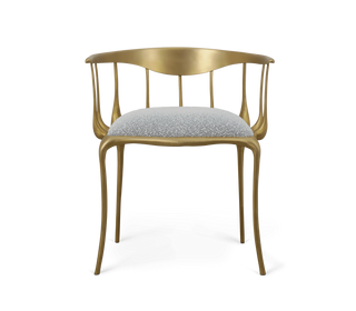 No 11 Satin Matte Gold Surrealist Dining Chair