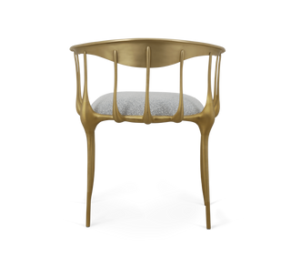 No 11 Satin Matte Gold Surrealist Dining Chair