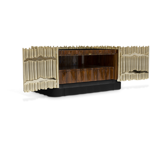 Symphony Tubular Gold Plated Modern Luxury Nightstand