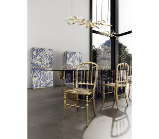 Emporium Gold Surrealist Cast Aluminium Sculpture Dining Chair