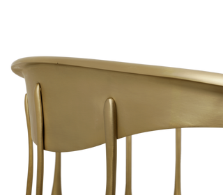 No 11 Satin Matte Gold Surrealist Dining Chair