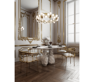 No 11 Satin Matte Gold Surrealist Dining Chair