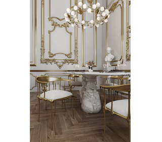 No 11 Satin Matte Gold Surrealist Dining Chair