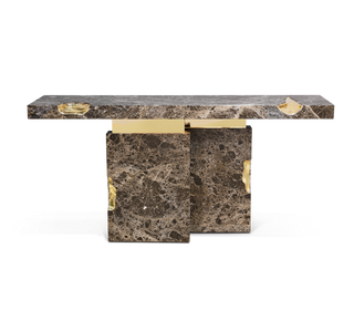 Empire Consoles Hammered Gilded Brass Entryways Cabinet Table