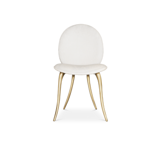 Soleil Curved Brass Modern Luxury Dining Chair