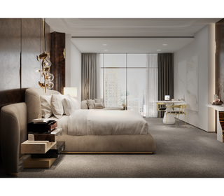Odette Curved Velvet Polished Brass Luxury King Bed