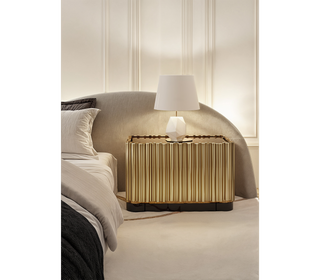 Symphony Tubular Gold Plated Modern Luxury Nightstand