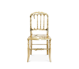Emporium Gold Surrealist Cast Aluminium Sculpture Dining Chair