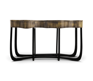 Sinuous Consoles Patina Brass Wave Entryways Cabinet Table