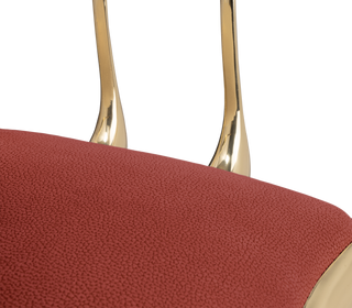 No 11 Burgundy Velvet Polished Gold Surrealist Dining Chair