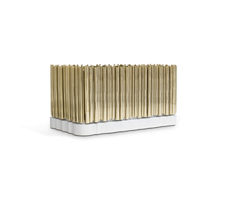 Symphony Tubular Gold Plated Modern Luxury Nightstand