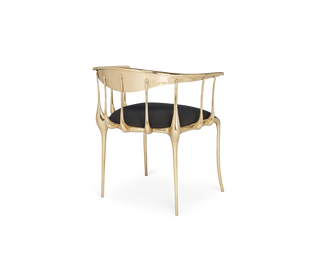 No11  Surrealist Polished Gold Cast Brass Dining Chair
