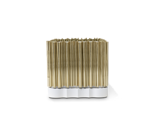 Symphony Tubular Gold Plated Modern Luxury Nightstand