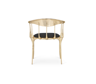 No11  Surrealist Polished Gold Cast Brass Dining Chair