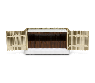 Symphony Tubular Gold Plated Modern Luxury Nightstand