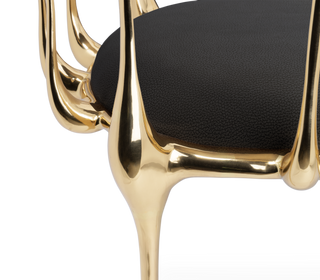 No11  Surrealist Polished Gold Cast Brass Dining Chair