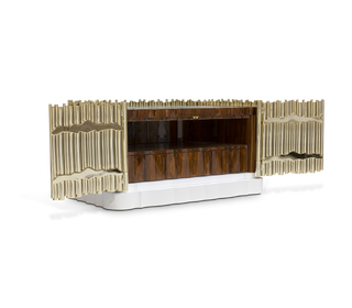 Symphony Tubular Gold Plated Modern Luxury Nightstand
