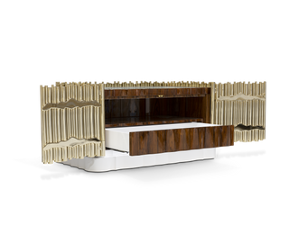 Symphony Tubular Gold Plated Modern Luxury Nightstand