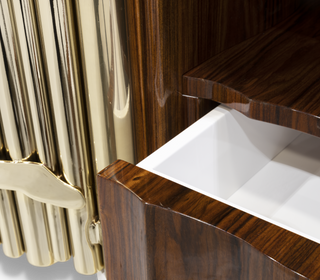 Symphony Tubular Gold Plated Modern Luxury Nightstand