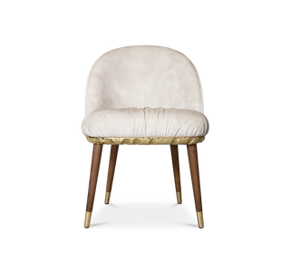 Imperfectio Hammered Brass Textured Velvet Dining Chair