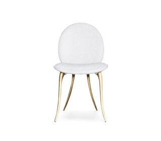 Soleil Curved Brass Modern Luxury Dining Chair