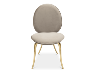Soleil Curved Brass Modern Luxury Dining Chair