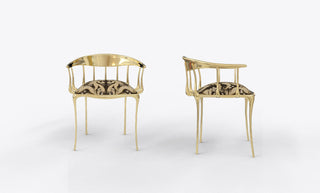 No11 Semiramide Nero Surrealist Polished Gold Dining Chair