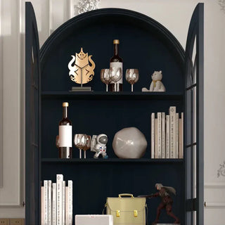 Hattie II Classical European Design Wood & Glass Tall Display Cabinet