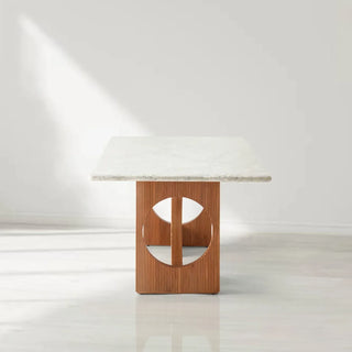Elliot Dining Table (Italian Carrara Marble, Solid Oak Base)