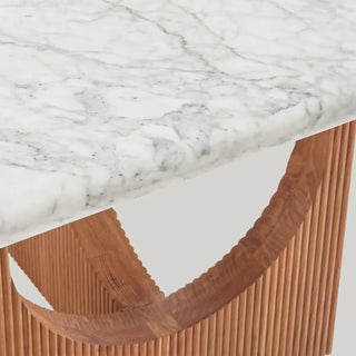 Elliot Dining Table (Italian Carrara Marble, Solid Oak Base)