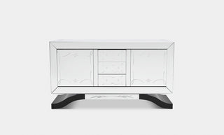 Metropolitan Luxury Mirrored Sideboard – Modern Black Buffet Cabinet with Storage