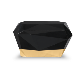 Diamond Faceted Geometric High Gloss Luxury Nightstand