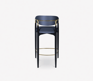 Nahema Sculptural Polished Brass Accent Bar Stool