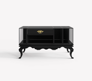 Tower Right Baroque Smoked Glass Luxury Nightstand