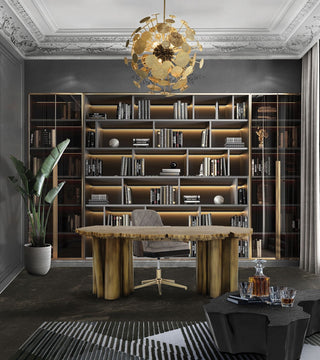 Fortuna Tree-Ring Brass Sculptural Luxury Desk