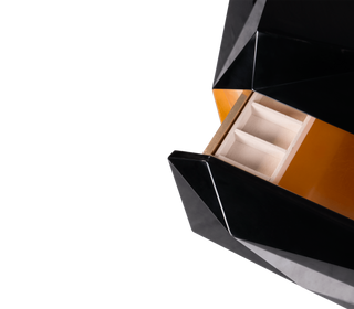 Diamond Faceted Geometric High Gloss Luxury Nightstand