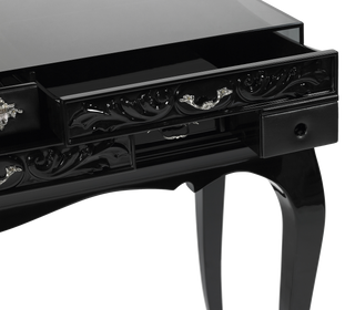 Melrose Dressing Consoles Table with Black Gloss Entryways Cabinet Table