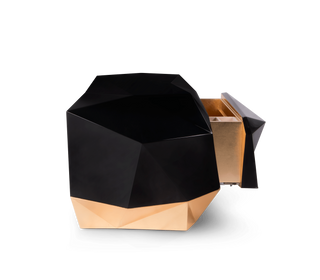 Diamond Faceted Geometric High Gloss Luxury Nightstand