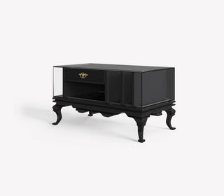 Tower Right Baroque Smoked Glass Luxury Nightstand