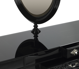 Melrose Dressing Consoles Table with Black Gloss Entryways Cabinet Table