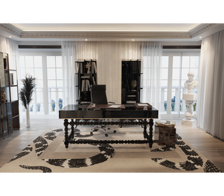 Manu Manueline Gloss Black Luxury Writing Desk