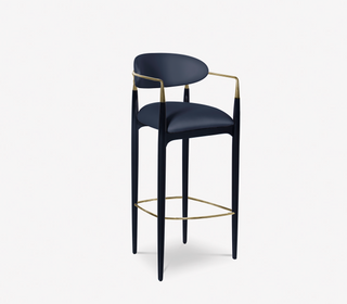 Nahema Sculptural Polished Brass Accent Bar Stool