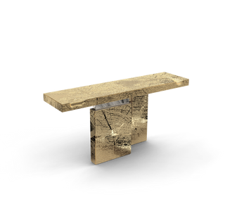 Empire Consoles Hammered Gilded Brass Entryways Cabinet Table