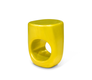 Erosion Gloss Sculptural Fiberglass Accent Stool