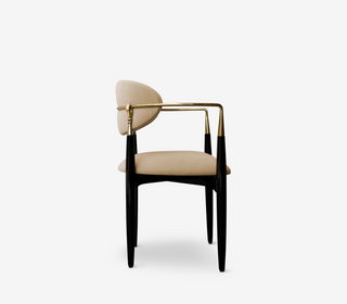 Nahéma Sculptural Hand Motif Polished Brass Chair