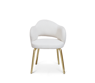 Amara Bouclé Modern Luxury Brass Chair