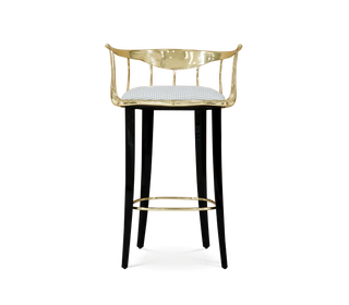 No 11 Surrealist Polished Brass Bar Stool