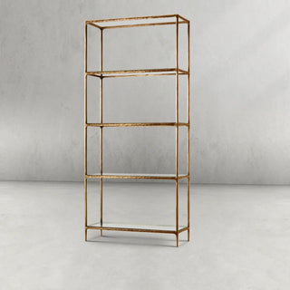 Hand-Forged Metal Glass Shelving