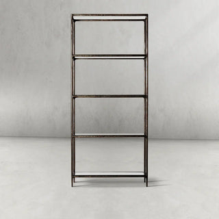 Hand-Forged Metal Glass Shelving